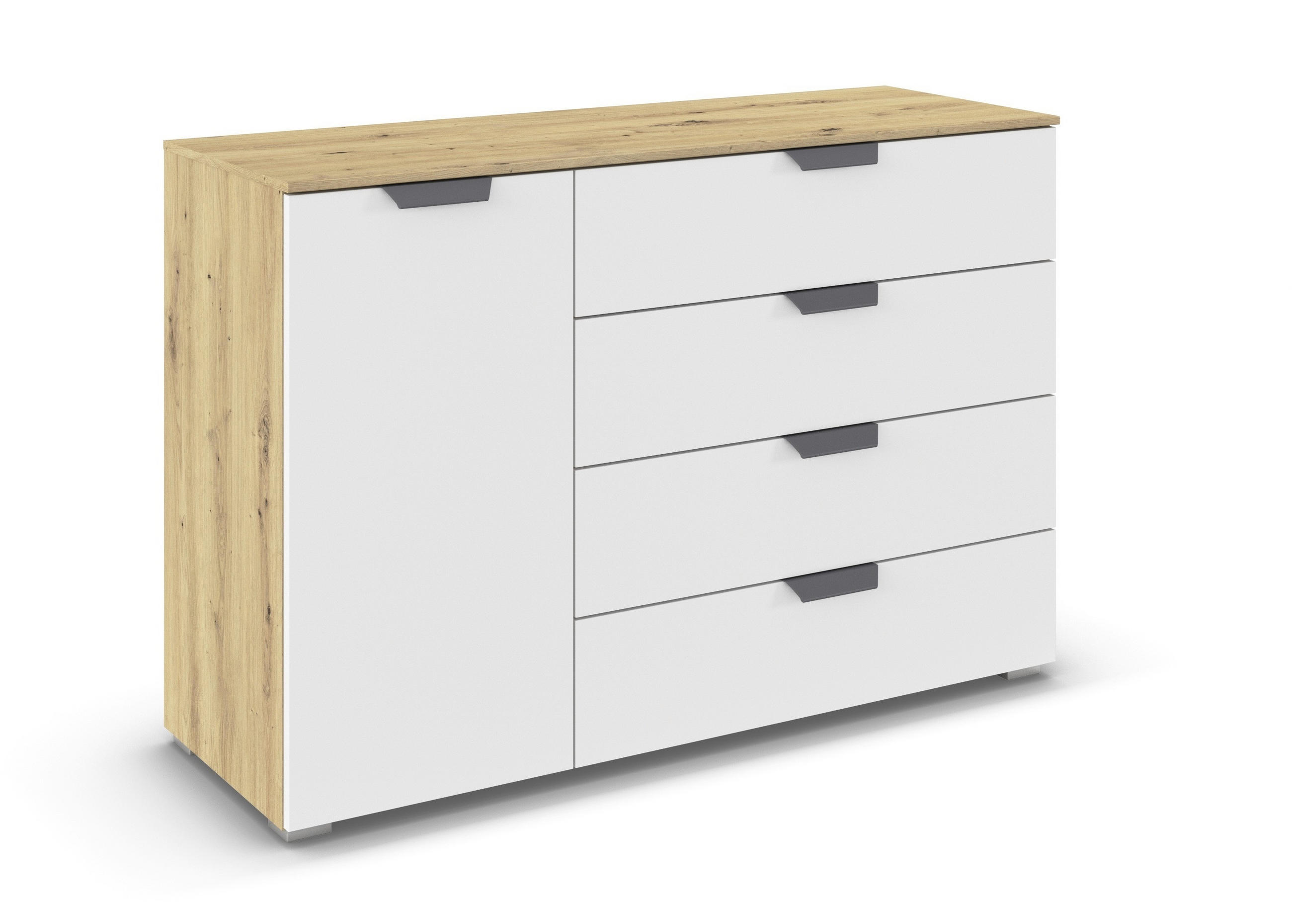 KOMMODE  in 120/81/42 cm  - Dunkelgrau/Weiß, Design, Holzwerkstoff/Metall (120/81/42cm) - Carryhome