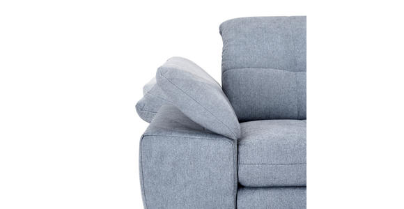 ECKSOFA  in Webstoff Blaugrau Rücken echt, Kopfteilverstellung  265/180 cm  - Blaugrau/Schwarz, Design, Textil/Metall (265/180cm) - Carryhome