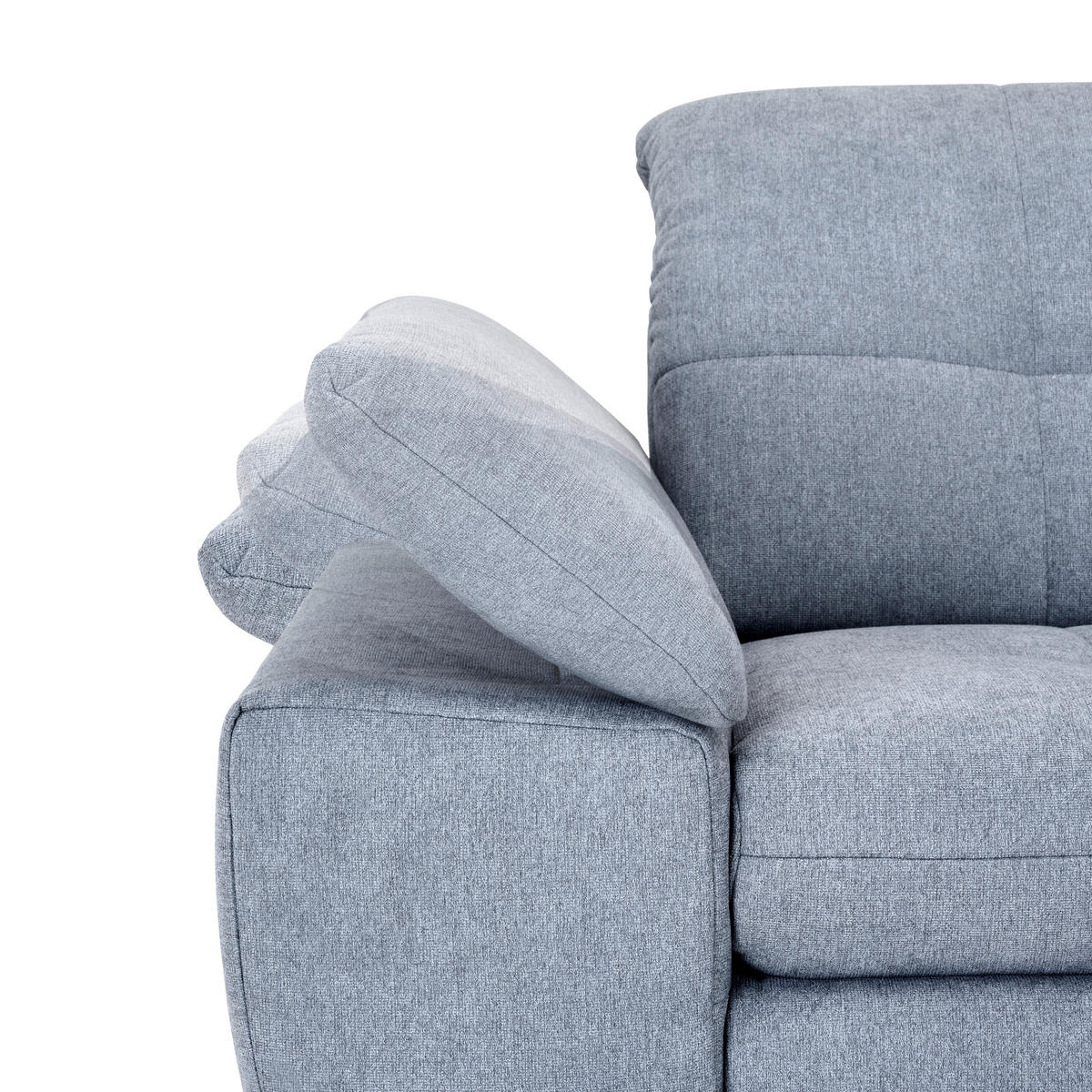 ECKSOFA in Webstoff Blaugrau  - Blaugrau/Schwarz, Design, Textil/Metall (265/180cm) - Carryhome