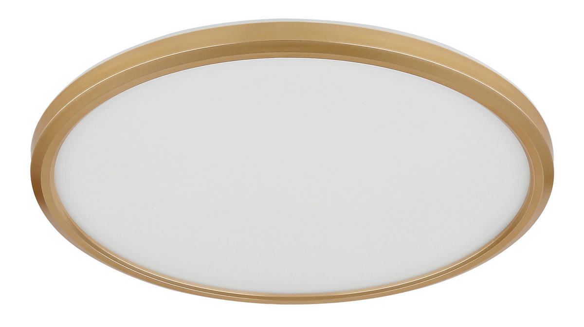 LED-DECKENLEUCHTE 18 W  29.4/2.5 cm    - Weiss/Messingfarben, Konventionell, Kunststoff (29.4/2.5cm) - Globo