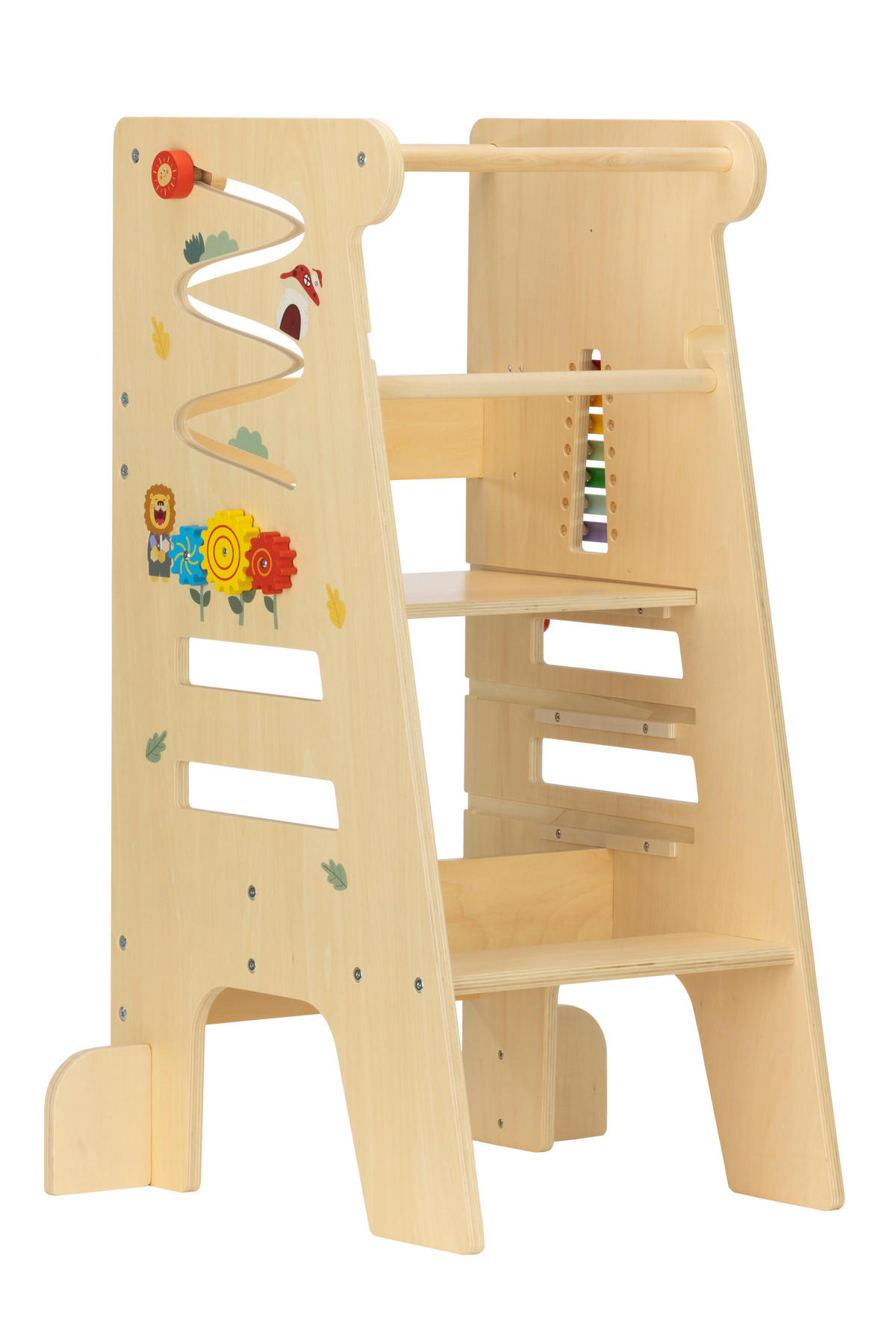 UČÍCÍ VĚŽ vícebarevná, přírodní barvy,  - přírodní barvy/vícebarevná, Basics, kov/dřevo (49/89/37cm) - Jimmylee