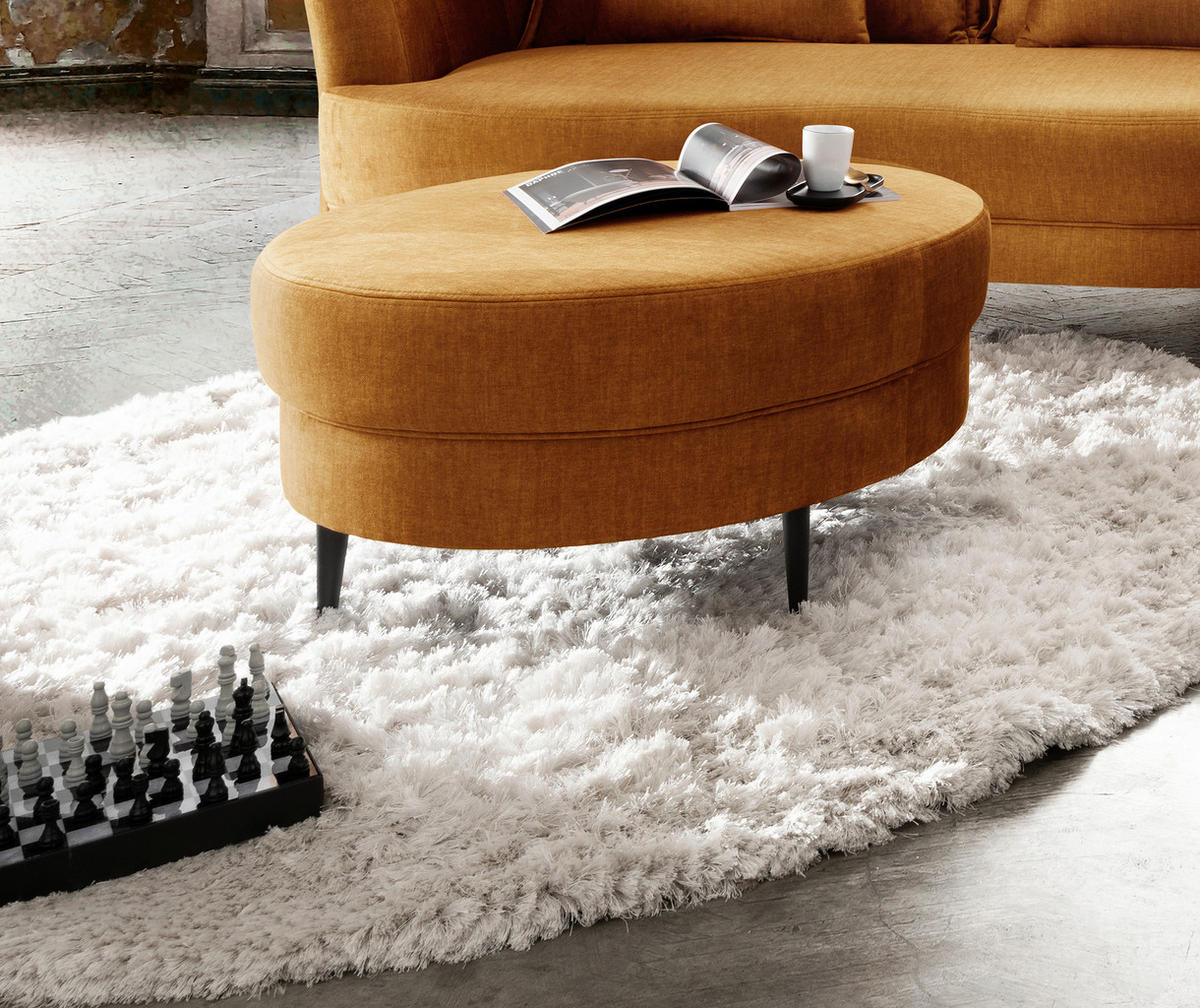 HOCKER in Textil Gelb  - Gelb/Schwarz, Modern, Textil/Metall (80/43cm) - Livetastic