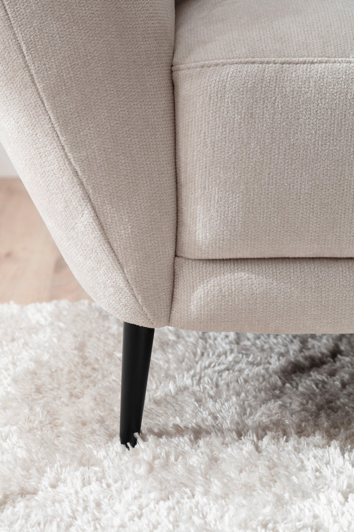 RÉCAMIERE Naturfarben Chenille Zierkissen, Rücken echt  - Schwarz/Naturfarben, KONVENTIONELL, Textil/Metall (224/70/97cm) - Hom`in