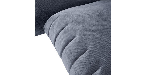 ECKSOFA in Plüsch Blaugrau  - Blaugrau/Schwarz, KONVENTIONELL, Kunststoff/Textil (170/270cm) - Carryhome