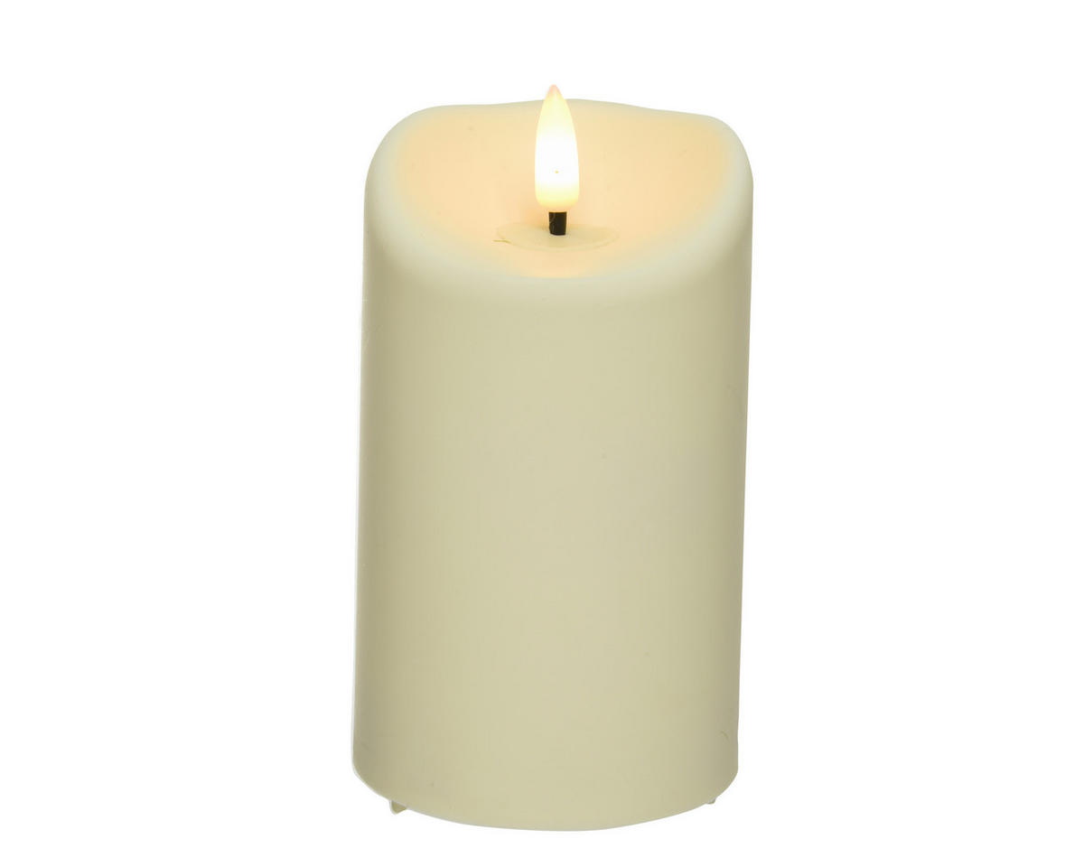 LED-KERZE 7,5/12,5 cm  - Creme, Basics, Kunststoff (7,5/12,5cm)