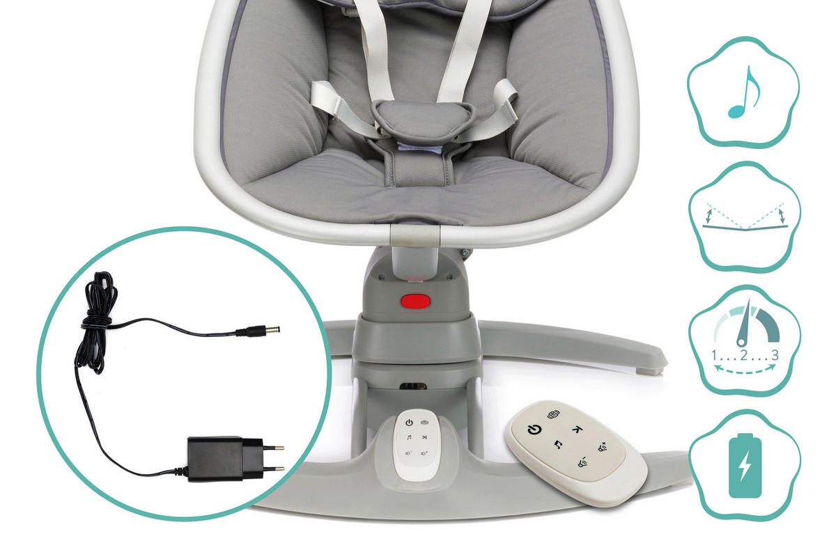 SCHAUKELWIPPE Grau   - Grau, Basics, Kunststoff/Metall - Jimmylee