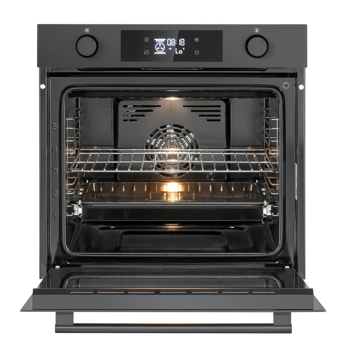 EINBAUBACKOFEN EBO 7913  - Schwarz, Trend, Metall (59,5/59,5/57,5cm) - Bomann