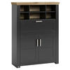 HIGHBOARD  in 104,5/142,6/42,2 cm  - Graphitfarben/Eiche Artisan, Design, Holzwerkstoff/Metall (104,5/142,6/42,2cm) - SetOne by Musterring
