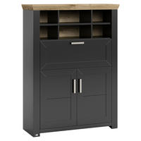 HIGHBOARD  in 104,5/142,6/42,2 cm  - Graphitfarben/Eiche Artisan, Design, Holzwerkstoff/Metall (104,5/142,6/42,2cm) - SetOne by Musterring