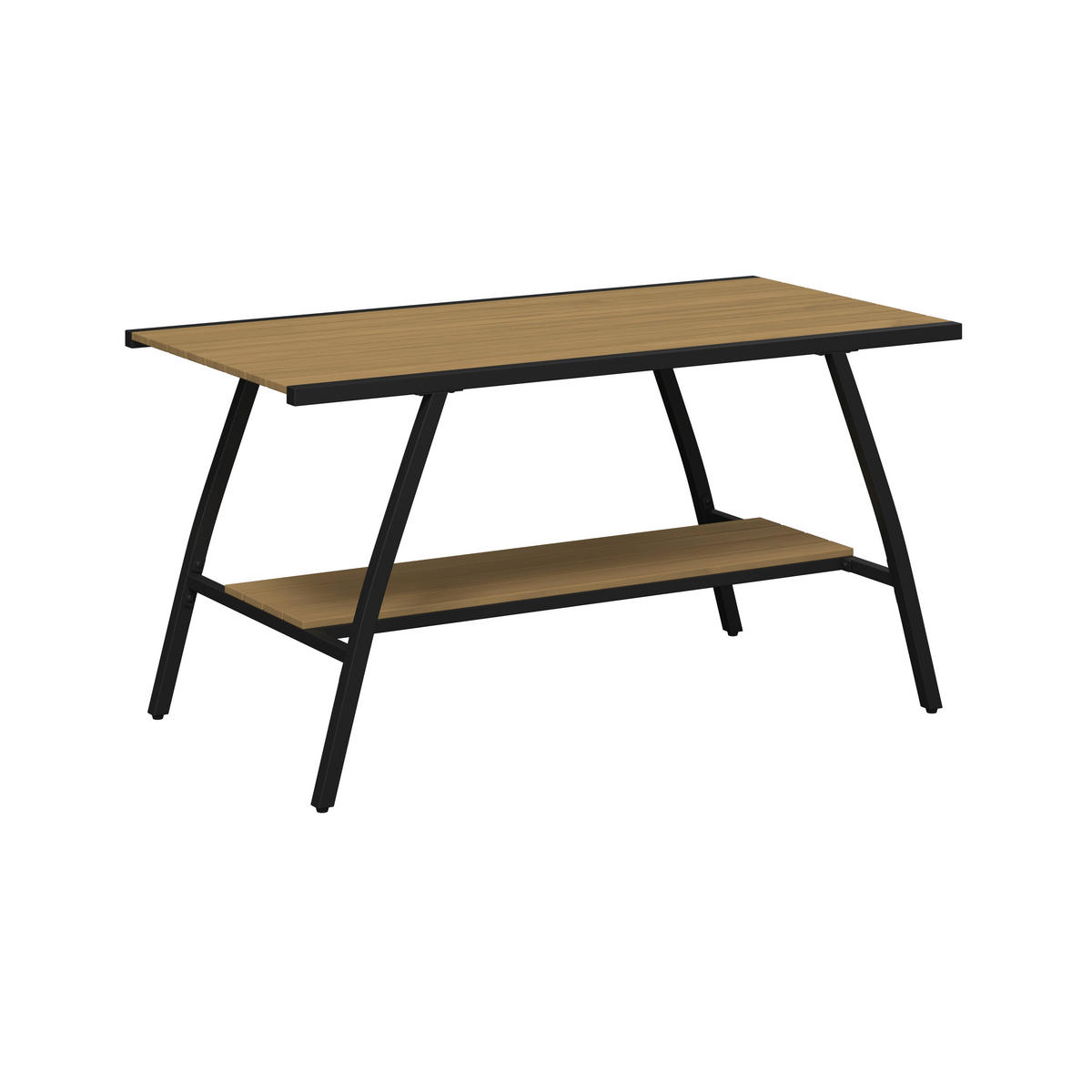 LOUNGETISCH  - Schwarz/Teakfarben, MODERN, Holz/Metall (113/59/60,5cm) - Ambia Garden