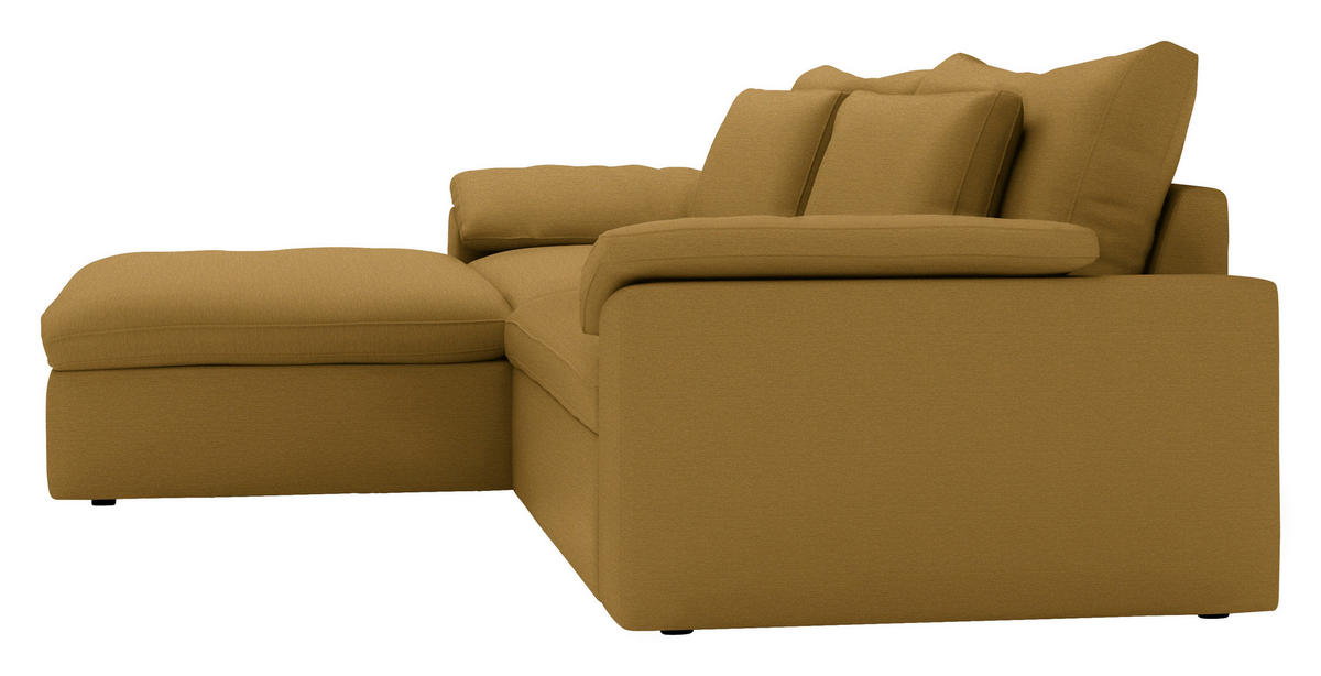 ECKSOFA  Chenille Currygelb  - Currygelb/Schwarz, Modern, Kunststoff/Textil (198/306cm) - Carryhome