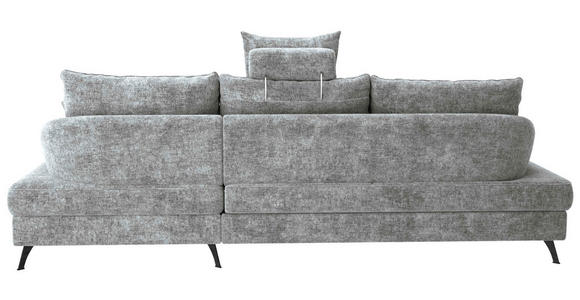 ECKSOFA in Webstoff Grau  - Schwarz/Grau, KONVENTIONELL, Textil/Metall (293/183cm) - Carryhome