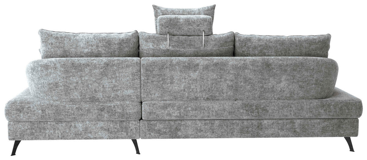 ECKSOFA in Webstoff Grau  - Schwarz/Grau, Konventionell, Textil/Metall (293/183cm) - Carryhome