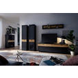 ZEILENSCHRANK Grau, Schwarz, Eichefarben 45/201/37 cm - Eichefarben/Anthrazit, Design, Holzwerkstoff/Metall (45/201/37cm) - Novel