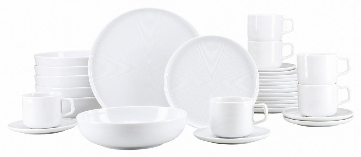 KOMBISERVICE Weiß Session White 30-teilig 6 Personen  - Weiß, Basics, Keramik - Creatable