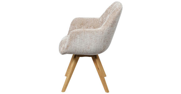 ARMLEHNSTUHL in Webstoff - Beige/Naturfarben, KONVENTIONELL, Holz/Textil (59/85/65cm) - Linea Natura