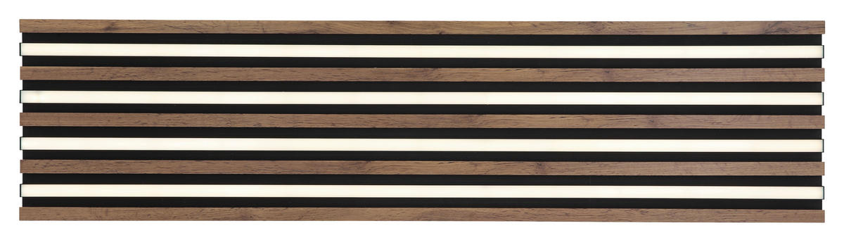 STROPNA LED-SVETILKA  HAYDEN //2700-6500 K/230 V/ - črna/bela, Natur, kovina/umetna masa (120/30/6cm) - Globo