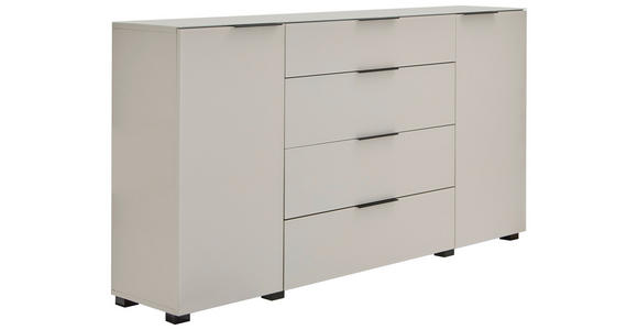 SIDEBOARD  180/99,7/42 cm 4 Schublade(n)  - Kaschmir/Schwarz, Design, Glas/Holzwerkstoff (180/99,7/42cm) - Novel