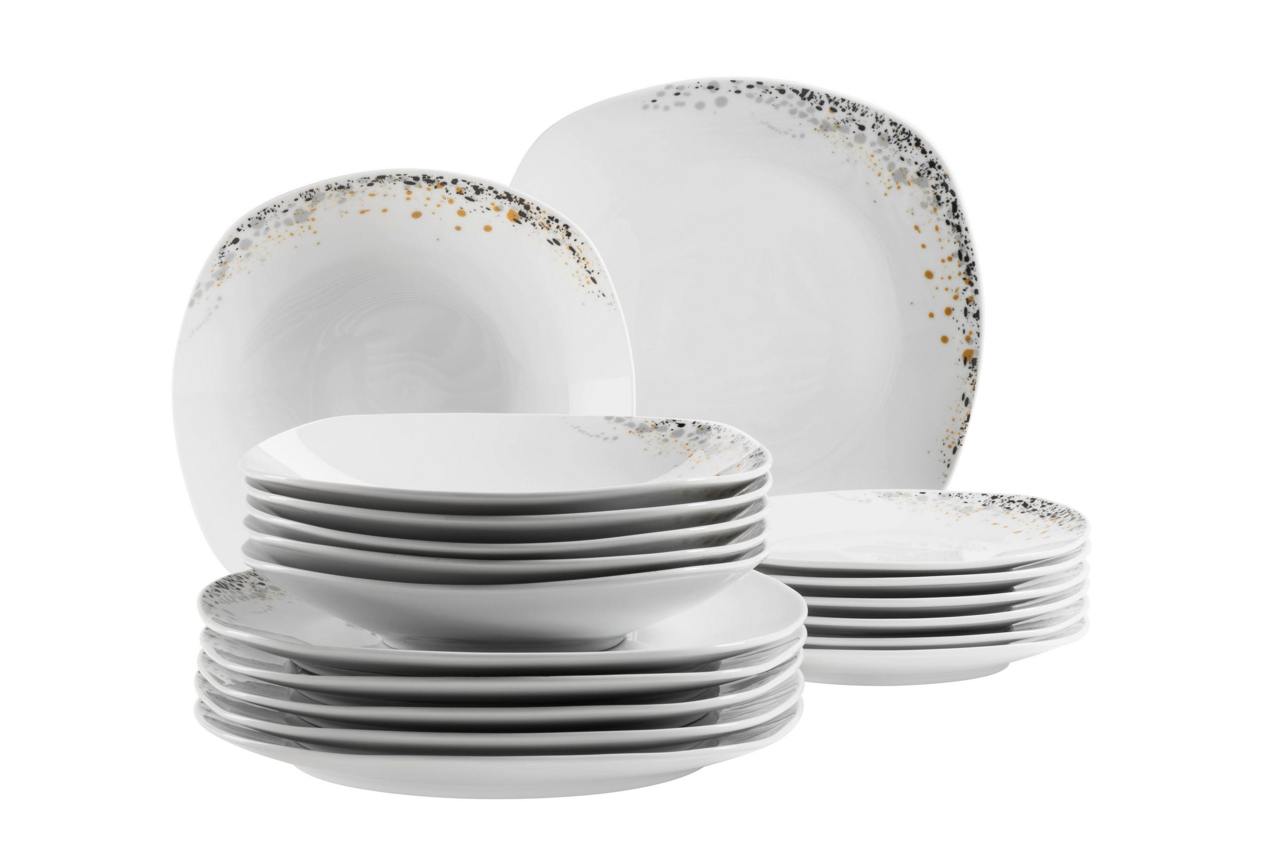 TAFELSERVICE Weiß 18-teilig  - Weiß, Basics, Keramik - Mäser