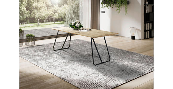 ESSTISCH Schwarz, Eichefarben rechteckig  in verschiedenen Größen erhältlich, Variantenauswahl  - Eichefarben/Schwarz, LIFESTYLE, Holz/Metall (200/100/75cm) - Linea Natura