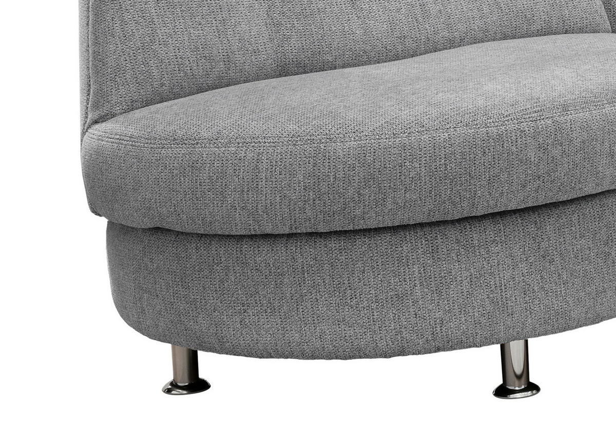 ECKSOFA Silberfarben Chenille  - Chromfarben/Silberfarben, MODERN, Textil/Metall (236/275cm) - Livetastic