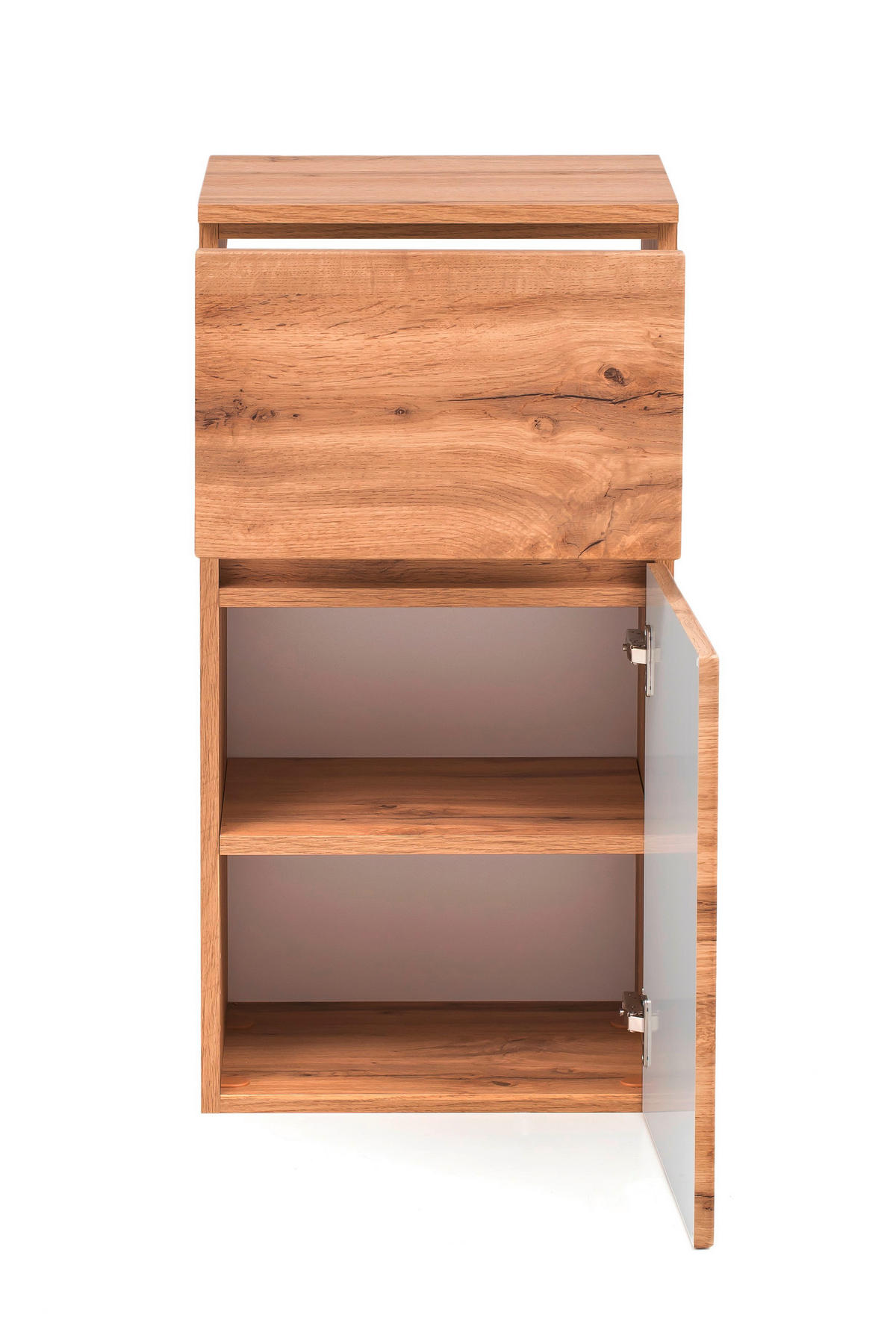 UNTERSCHRANK 40/79/35 cm   - Eiche Wotan/Silberfarben, Natur, Holzwerkstoff/Kunststoff (40/79/35cm) - Xora