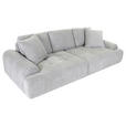 BIGSOFA Flachgewebe Grau  - Schwarz/Grau, KONVENTIONELL, Kunststoff/Textil (276/95/130cm) - Carryhome