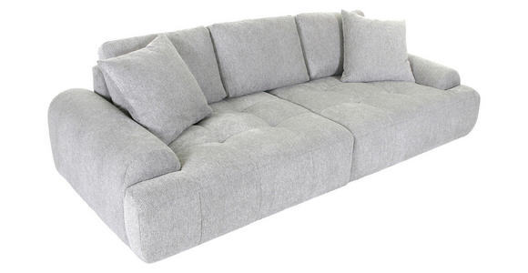 BIGSOFA Flachgewebe Grau  - Schwarz/Grau, KONVENTIONELL, Kunststoff/Textil (276/95/130cm) - Carryhome
