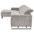 ECKSOFA in Cord Grau  - Schwarz/Grau, KONVENTIONELL, Textil/Metall (180/266cm) - Hom`in