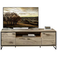 TV-ELEMENT  in 180/61/49 cm  - Eichefarben/Schwarz, Konventionell, Holzwerkstoff/Metall (180/61/49cm) - Livetastic