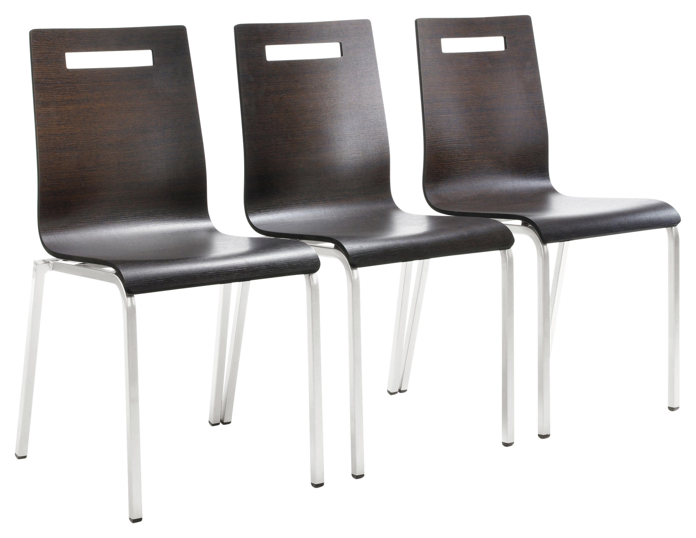 BESUCHERSTUHL  in Wengefarben  - Wengefarben/Chromfarben, Basics, Holz/Metall (48/87/55cm) - MID.YOU