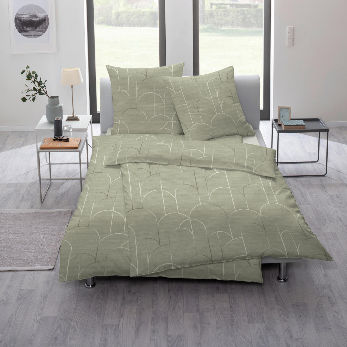 BETTWÄSCHE Atelier Makosatin 135/200 cm  - Grün, Design, Textil (135/200cm) - Estella