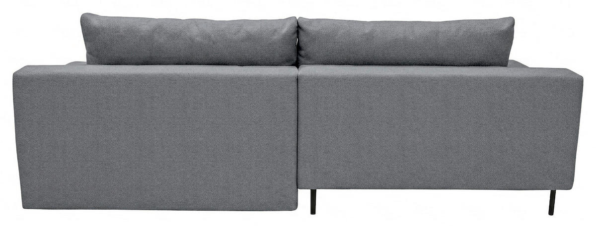 ECKSOFA Blau Struktur Rückenkissen, Bettkasten, Schlaffunktion, Rücken echt, Armteilverstellung, Liegefläche im Originalstoff  - Blau/Beige, MODERN, Textil/Metall (181/263cm) - Carryhome
