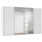 SCHWEBETÜRENSCHRANK 360/223/68 cm 4-türig Weiß  - Alufarben/Weiß, Basics, Glas/Holzwerkstoff (360/223/68cm) - Novel