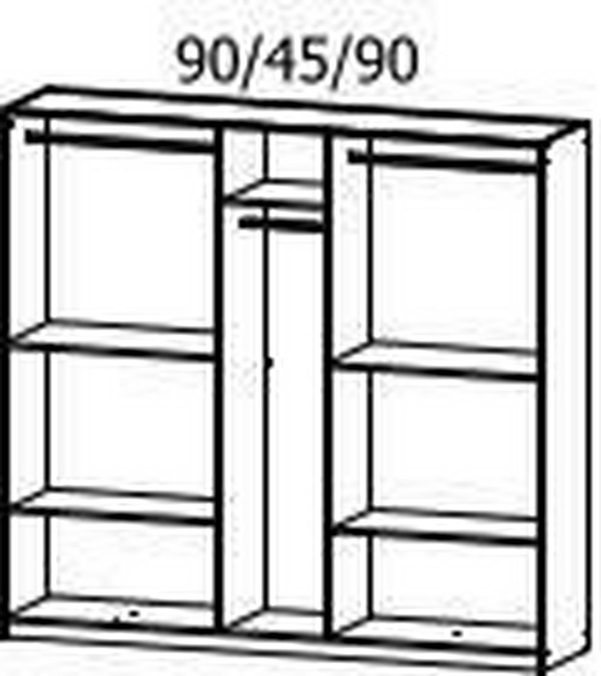 ARMOIRE À PORTES BATTANTES in Grau, Silberfarben  - Silberfarben/Grau, Modern, Holzwerkstoff/Metall (226/210/54cm) - Rauch Möbel