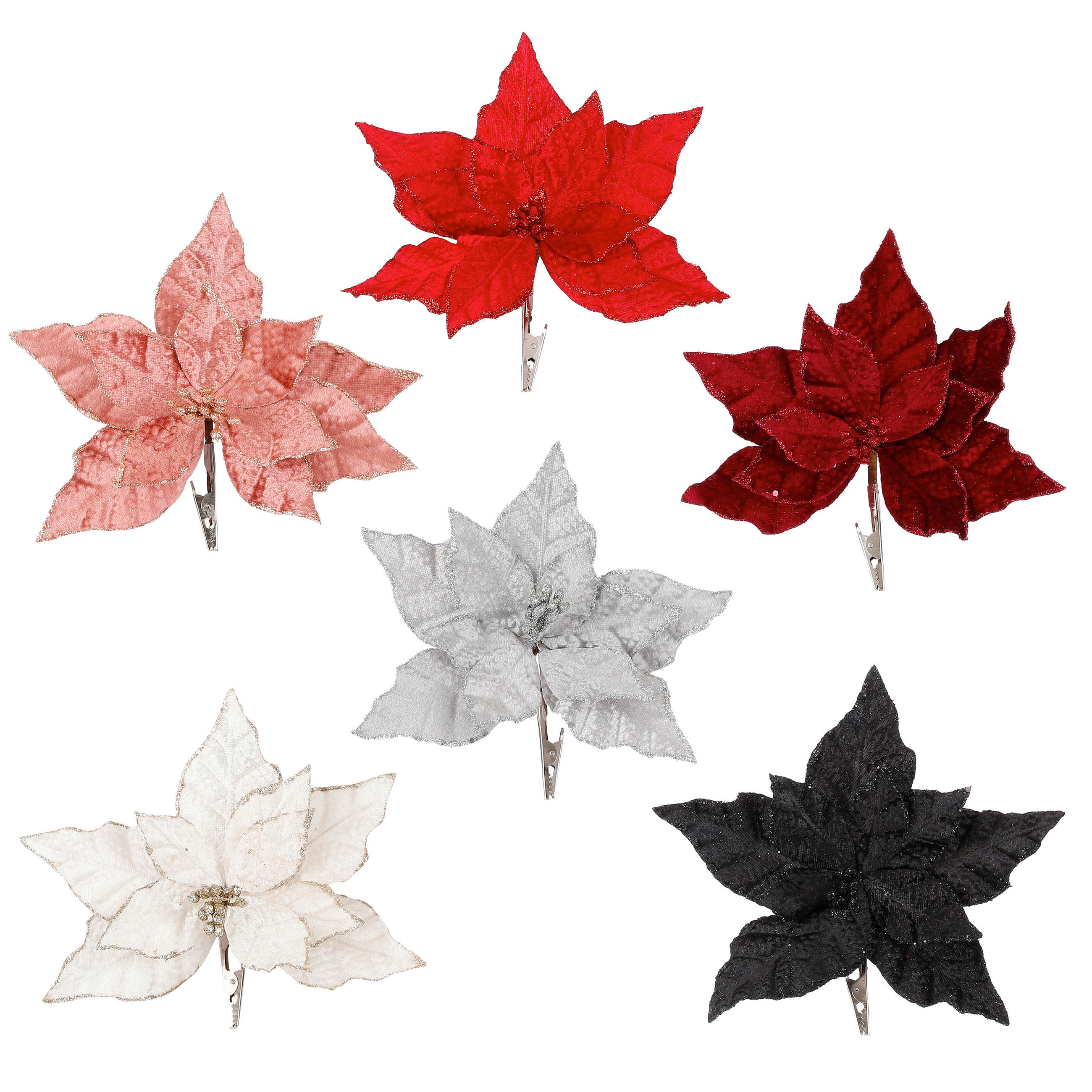UKRASNA ŠTIPALJKA - svetlosiva/bordo, Osnovno, plastika (28/14cm) - X-Mas
