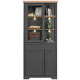 VITRINE  in Eiche Artisan  - Graphitfarben/Eiche Artisan, ROMANTIK / LANDHAUS, Glas/Holzwerkstoff (93/204/42cm) - Hom`in