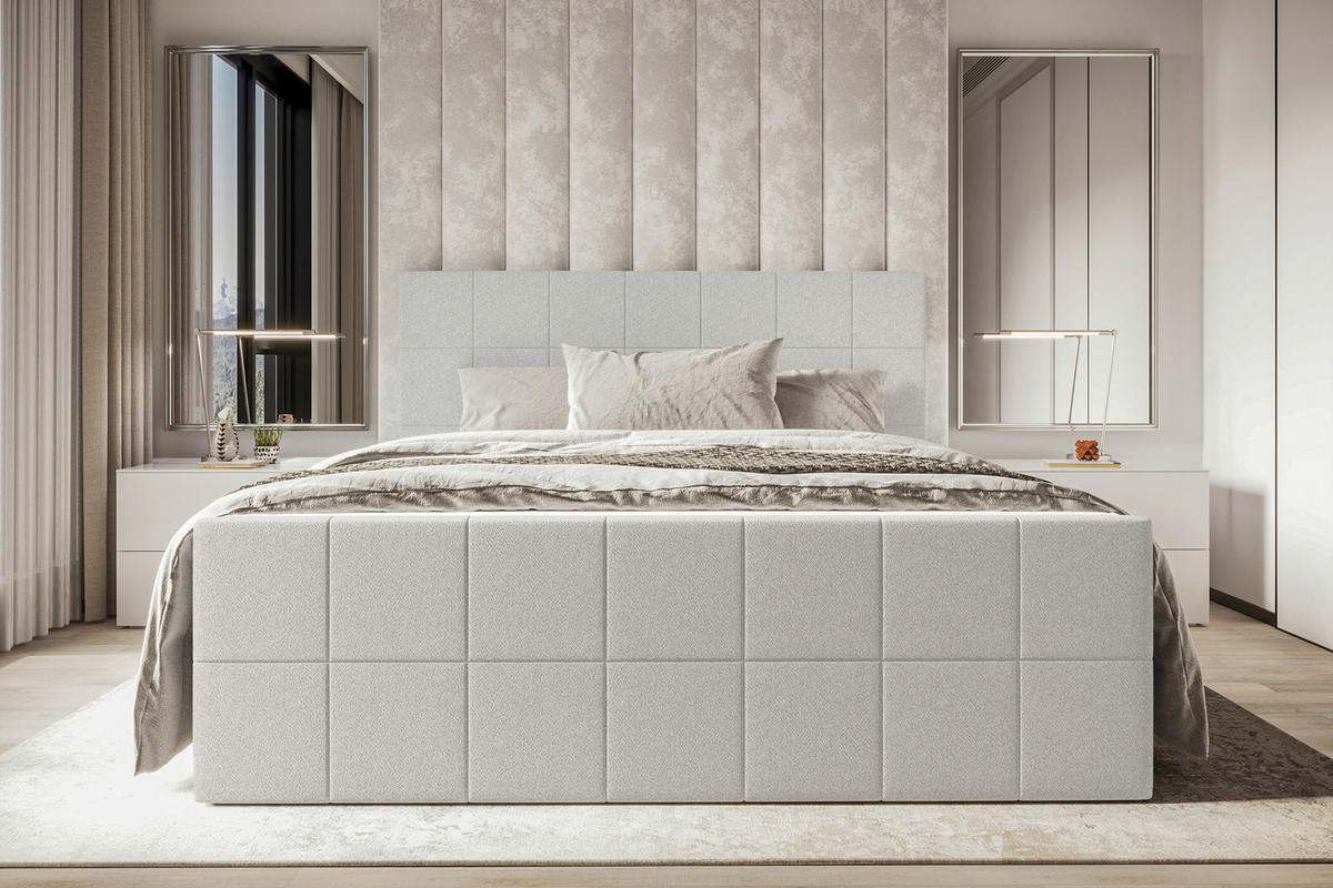 BOXBETT 160/200 cm  in Hellgrau  - Hellgrau, KONVENTIONELL, Kunststoff/Textil (160/200cm) - Boxxx
