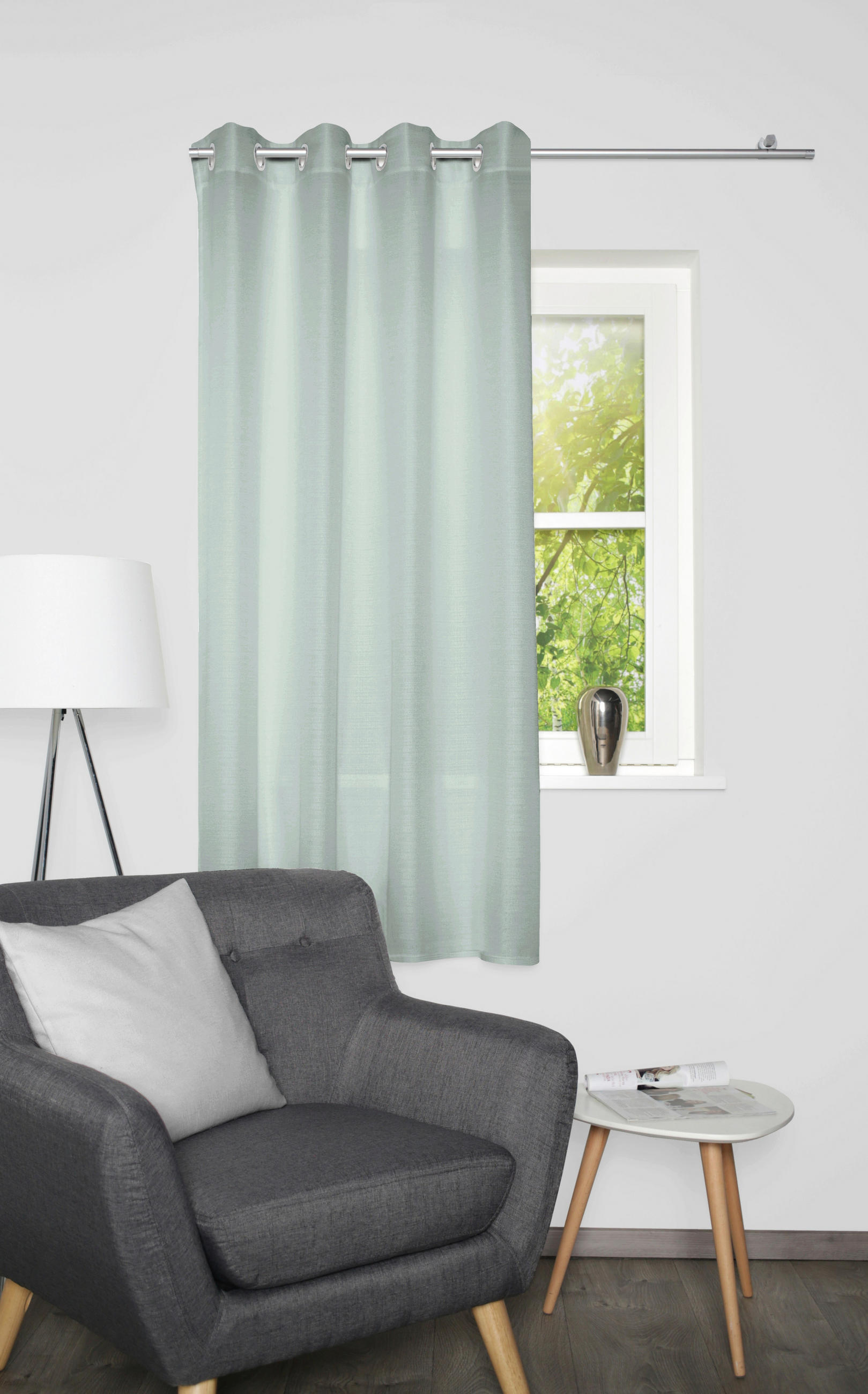 ÖSENSCHAL blickdicht 135/175 cm   - Mintgrün, Basics, Textil (135/175cm)