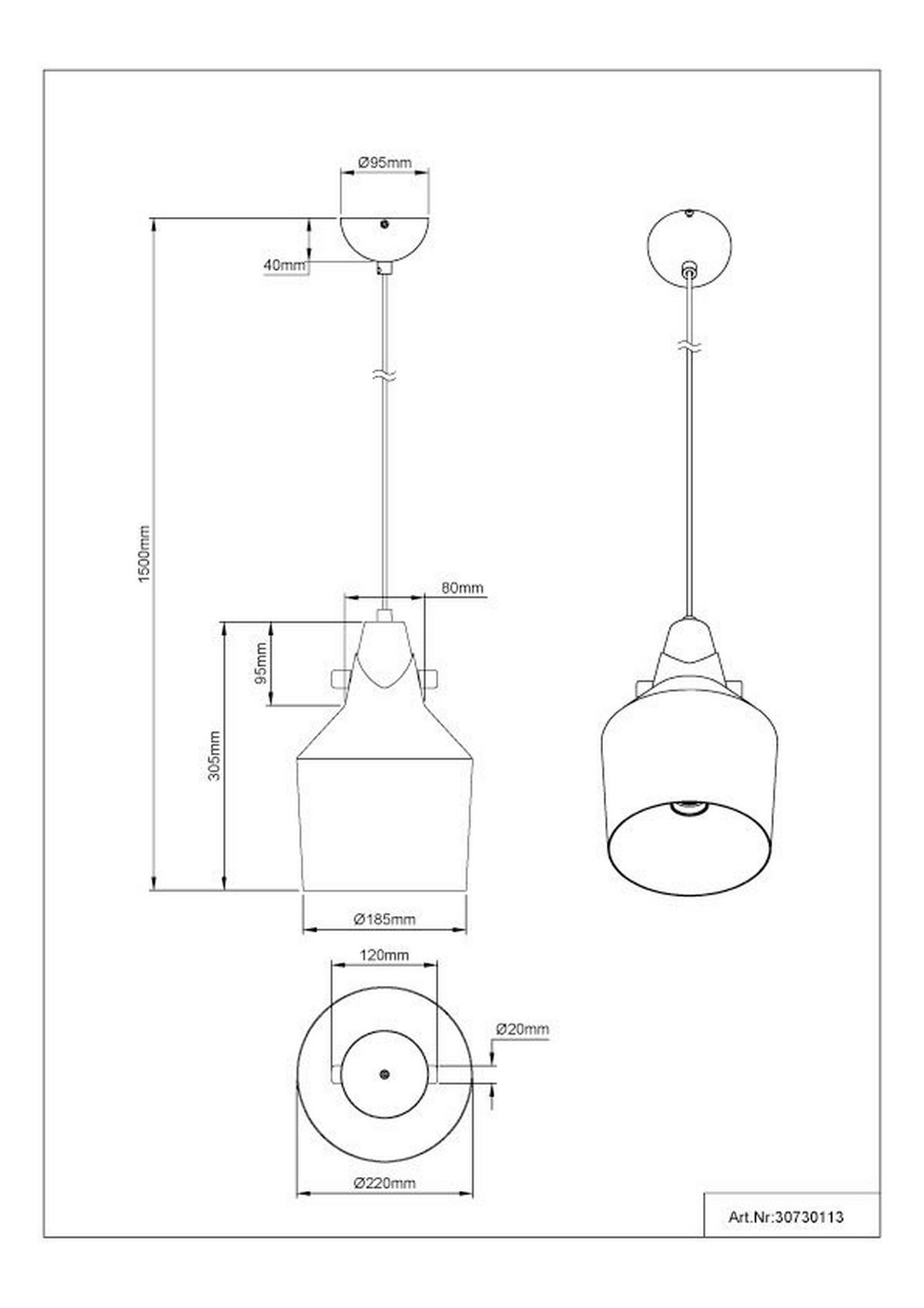 HÄNGELEUCHTE Jacoba 22/150 cm  - Gelb/Braun, Design, Metall (22/150cm) - Globo