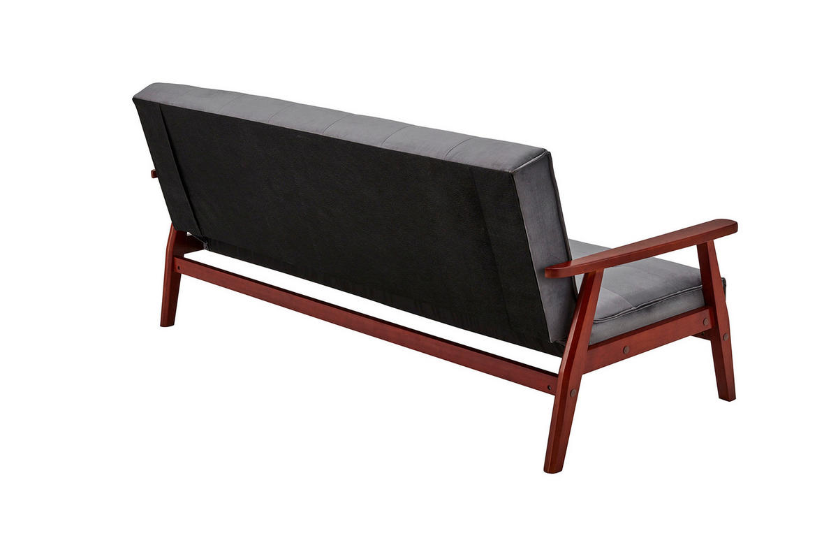 SCHLAFSOFA in Samt Kirschbaumfarben, Dunkelgrau  - Kirschbaumfarben/Dunkelgrau, MODERN, Holz/Textil (190/81/85cm) - Livetastic