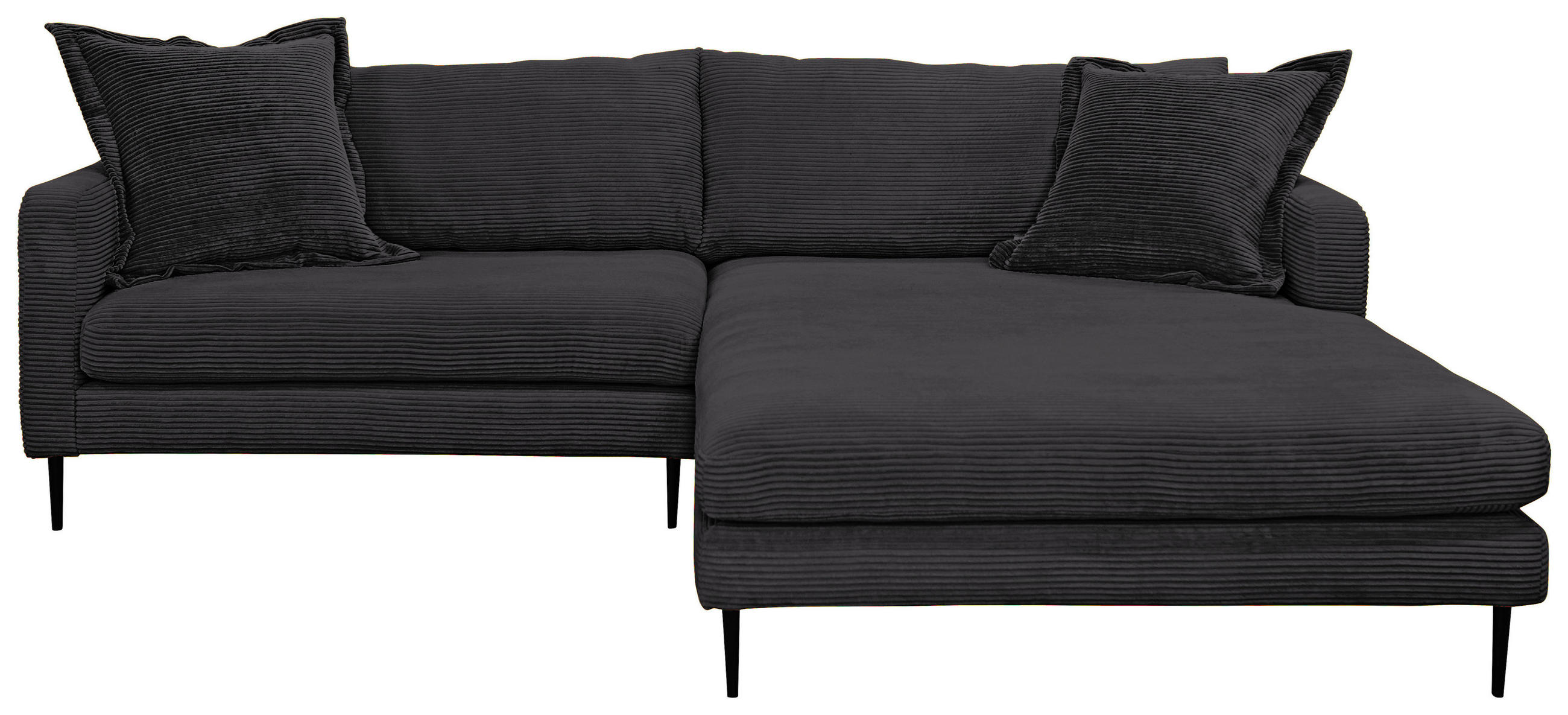 P & B ROHOVÁ SEDAČKA, textil, černá