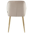 ARMLEHNSTUHL   Samt  - Beige/Goldfarben, Design, Textil/Metall (56/82,5/61,5cm) - Novel