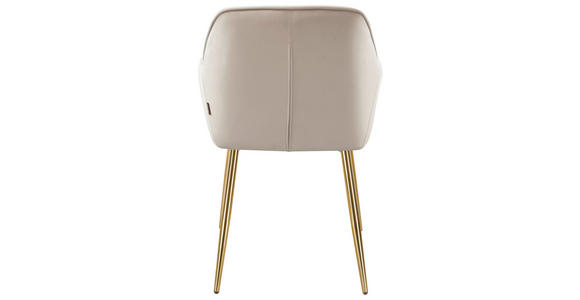 ARMLEHNSTUHL   Samt  - Beige/Goldfarben, Design, Textil/Metall (56/82,5/61,5cm) - Novel