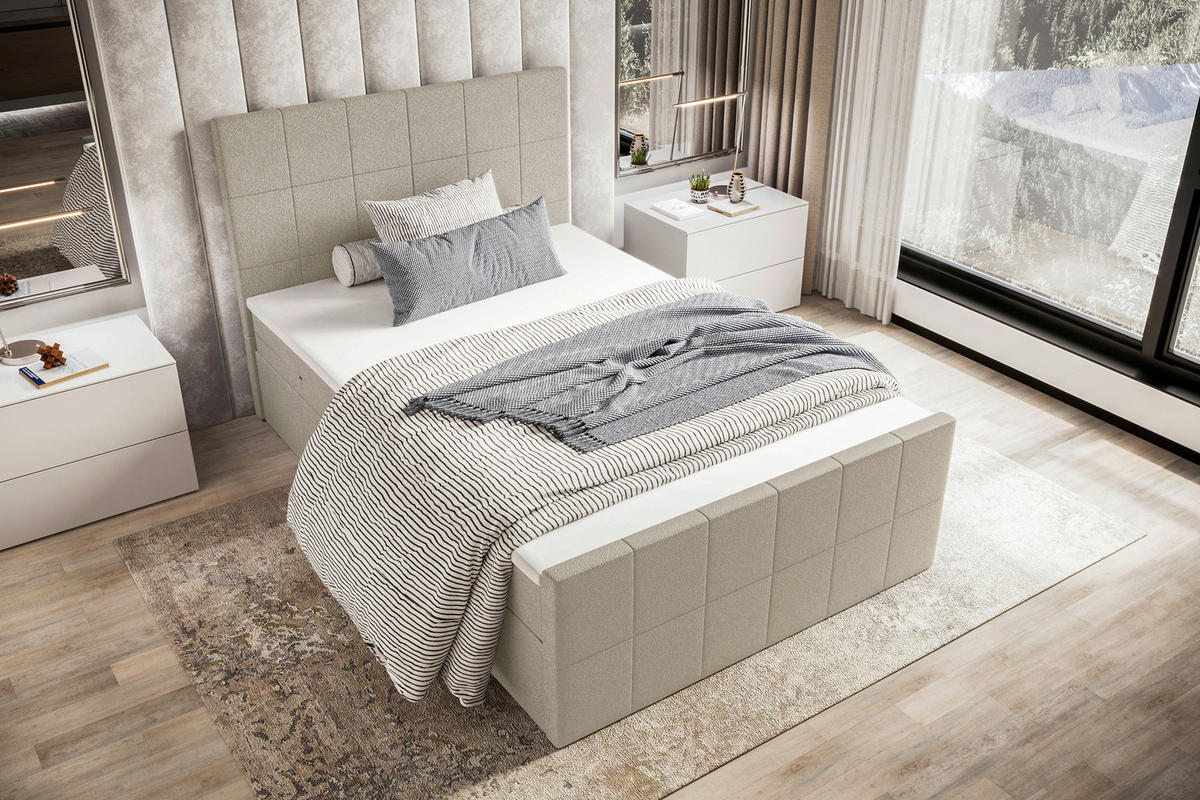 BOXBETT 120/200 cm  in Beige  - Beige, KONVENTIONELL, Kunststoff/Textil (120/200cm) - Boxxx