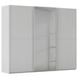 SCHWEBETÜRENSCHRANK 301/223/68 cm 3-türig Grau  - Grau, KONVENTIONELL, Glas/Holzwerkstoff (301/223/68cm) - Novel