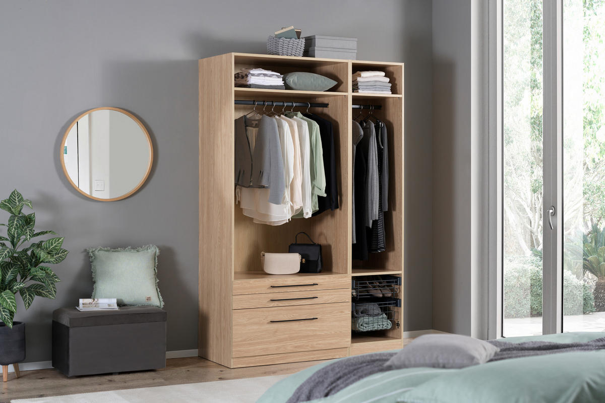 KORPUS ORMARA ZA ODEĆU  boja hrasta  91,1/210/56,5 cm    - boja hrasta, Konvencionalno, pločasti materijal (91,1/210/56,5cm) - Hom`in