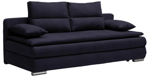 SCHLAFSOFA in Textil Silberfarben, Dunkelblau - Silberfarben/Dunkelblau, KONVENTIONELL, Kunststoff/Textil (207/94/90cm) - Venda