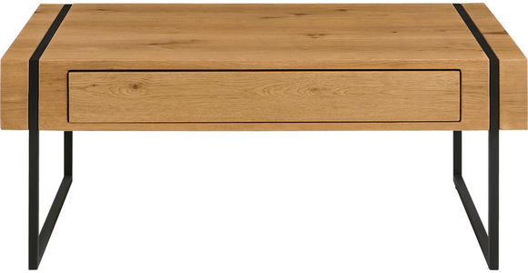 COUCHTISCH in Holz, Metall, Holzwerkstoff 110/59,4/45 cm  - Eichefarben/Schwarz, Design, Holz/Holzwerkstoff (110/59,4/45cm) - Carryhome