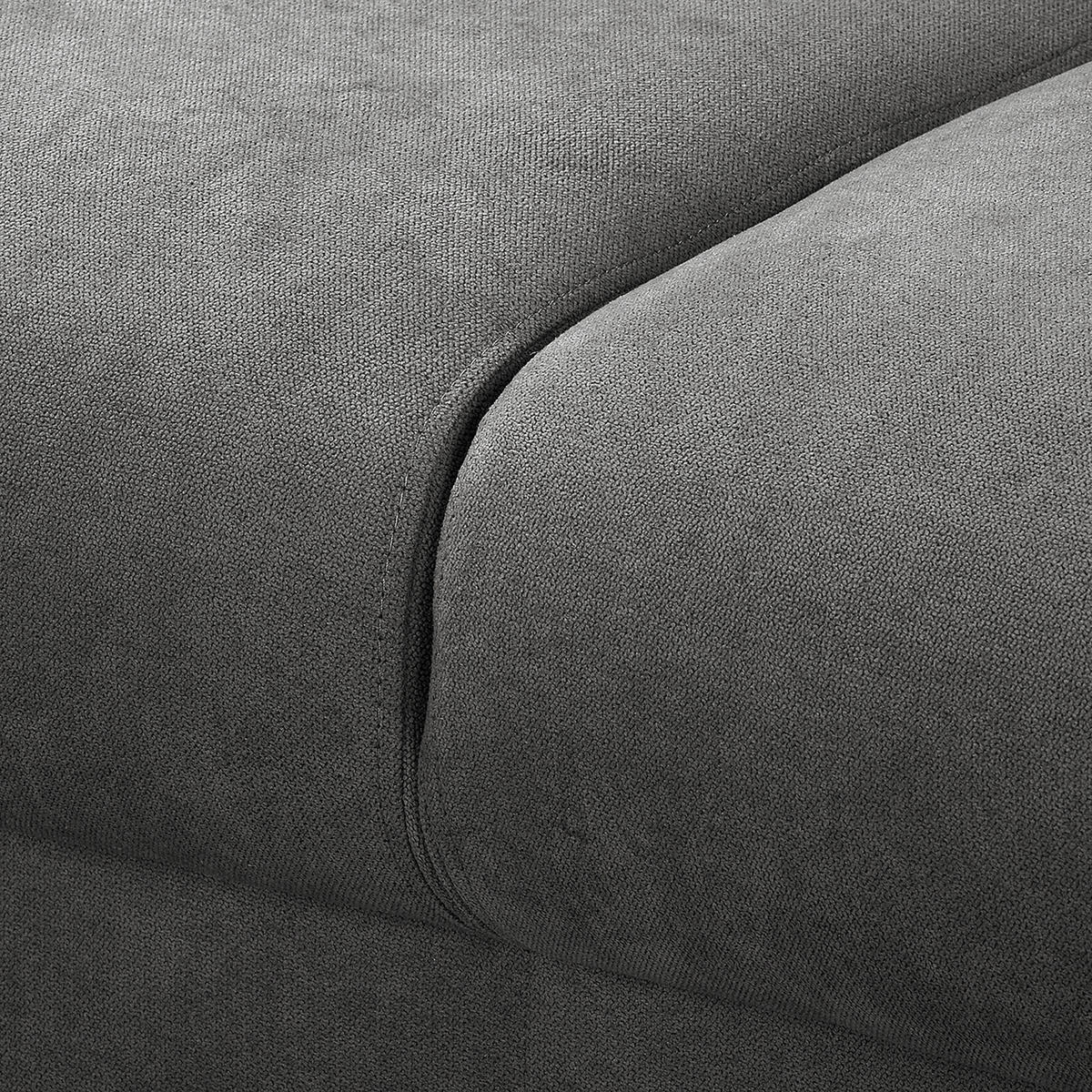 3-SITZER-SOFA in Mikrofaser Dunkelgrau  - Wengefarben/Dunkelgrau, Design, Holz/Textil (193/86/87cm) - Livetastic